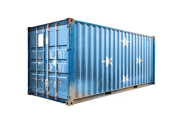 Concept Federal States Micronesia Export Import Container Transporting National Delivery — Stock Photo, Image