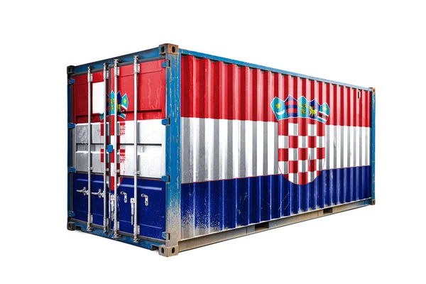 Concetto Croazia Export Import Trasporto Container Consegna Nazionale Delle Merci — Foto Stock