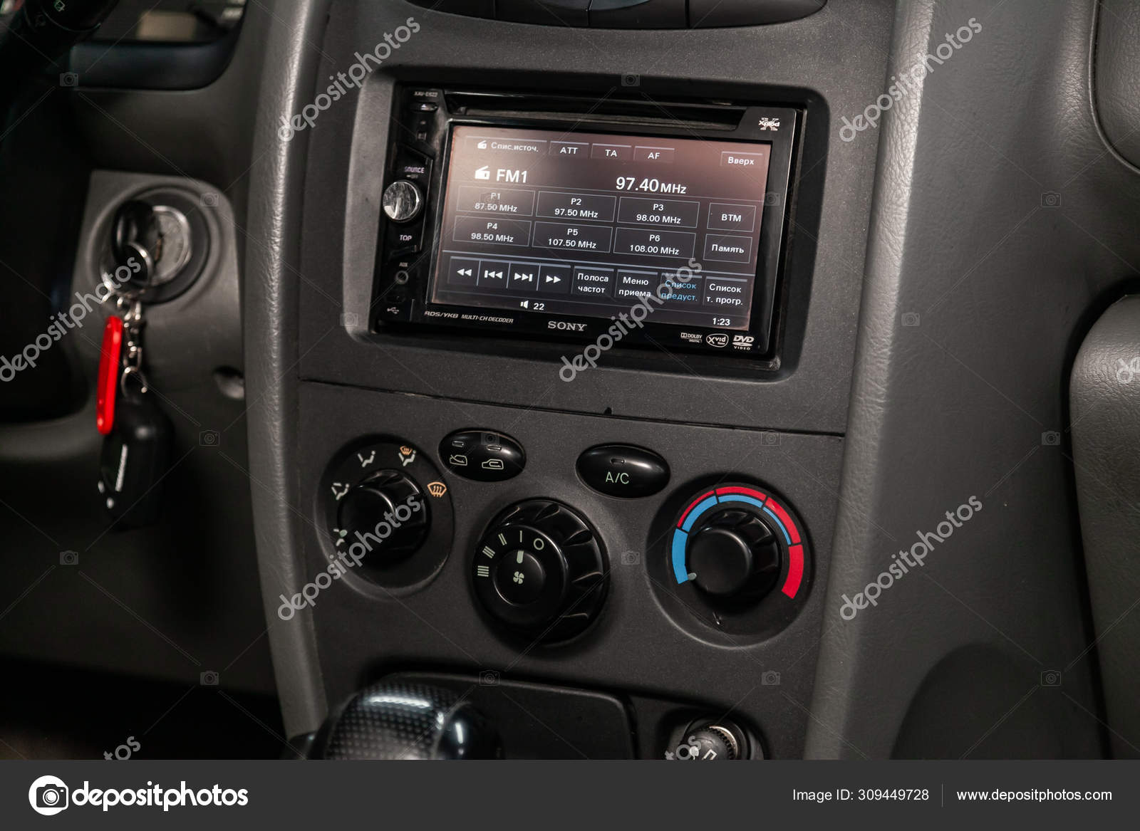 Novosibirsk Russia August 2019 Hyundai Santa Close Dashboard