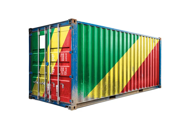 Concept Republic Congo Export Import Container Transporting National Delivery Goods — Stock Photo, Image