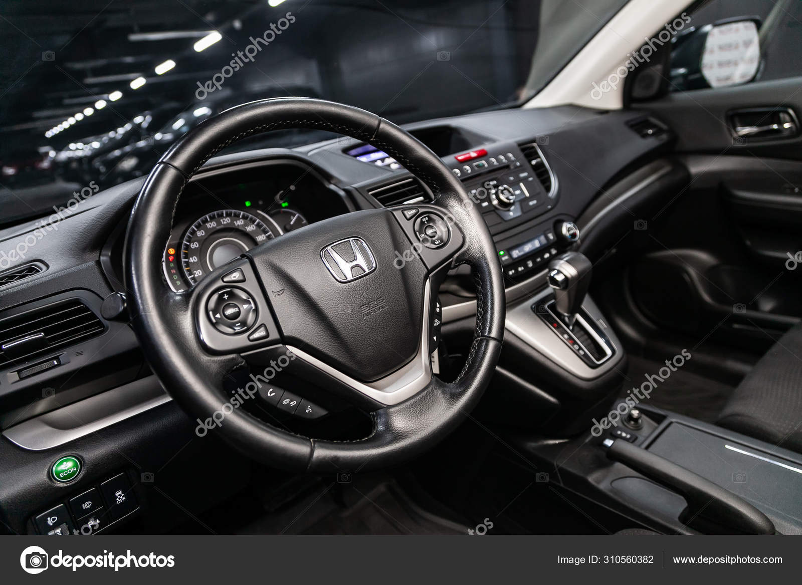 Novosibirsk Russia September 2019 Honda Crv Black Luxury Car
