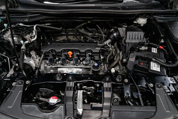Novosibirsk Russia September 2019 Honda Crv Close Detail Car Engine — Stock Photo, Image