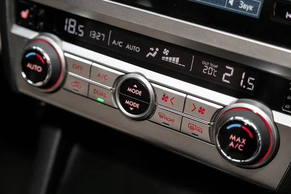 Car Vehicle Interior Visible Climate Controls Adjustment Fragment Instrument Panel — Stock Photo, Image