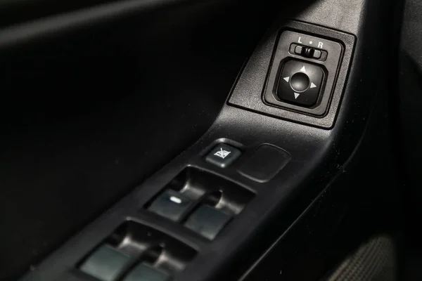 Novosibirsk Russia 2019 Mitsubishi Lanser Black Mirror Button Car Panel — 스톡 사진