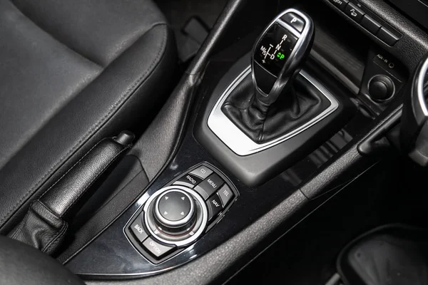 Novosibirsk Russia September 2019 Bmw Close Accelerator Handle Buttons Automatic — Stock Photo, Image