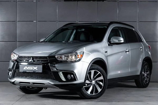 Novosibirsk Russia Ottobre 2019 Nuovo Mitsubishi Asx Argento Vista Frontale — Foto Stock