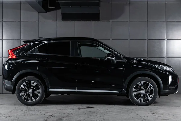 Novosibirsk Ρωσία October 2019 New Black Mitsubishi Eclipse Cross Side — Φωτογραφία Αρχείου