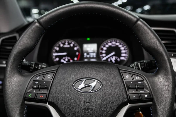 Novosibirsk Rusya Ekim 2019 Hyundai Tucson Siyah Lüks Araba Mimarisi — Stok fotoğraf