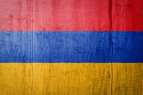 Bandera Nacional Armenia Que Representa Colores Pintura Sobre Tela Vieja — Foto de Stock