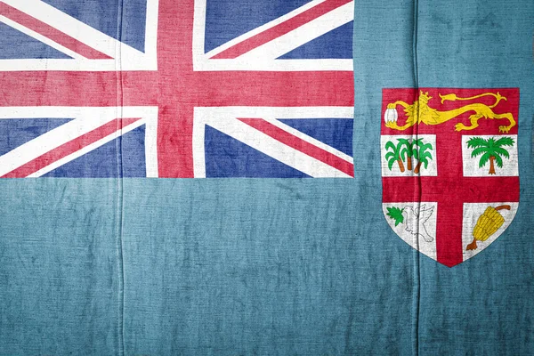 National Flag Fiji Depicting Paint Colors Old Clothl Flag Banner — Stock Photo, Image