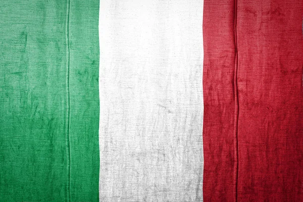 Bandiera Nazionale Italia Raffigurante Colori Vernice Vecchi Tessuti Bandiera Sfondo — Foto Stock