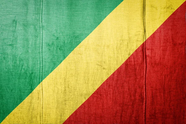 Bandiera Nazionale Della Repubblica Del Congo Raffigurante Colori Vernice Vecchi — Foto Stock