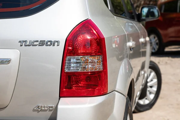 Novosibirsk Russia May 2020 Hyundai Tucson 米色汽车尾灯 外部细节 一种Led尾灯现代汽车的近景细节 — 图库照片