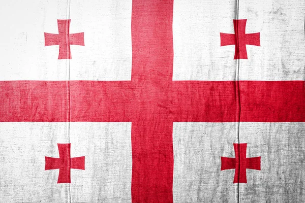 Εθνική Σημαία Της Γεωργίας Απεικονίζει Χρώματα Χρώμα Παλιά Κλωστοϋφαντουργικά Προϊόντα — Φωτογραφία Αρχείου