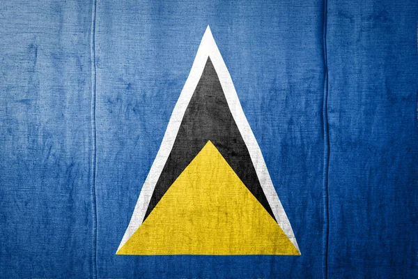 Nationalflagge Von Lucia Die Farbtönen Auf Alten Textilien Dargestellt Wird — Stockfoto