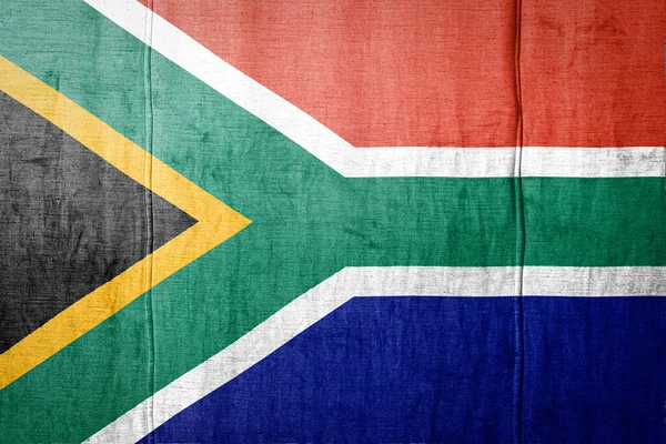 Sydafrikas Nationalflagga Föreställande Färg Gammal Textil Flagga Banner Tyg Textur — Stockfoto