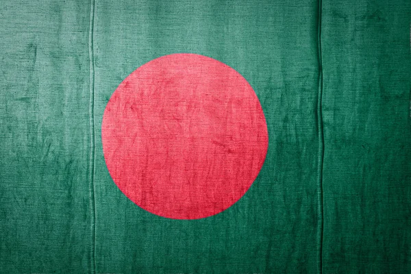 Bandeira Nacional Bangladesh Retratando Cores Tinta Têxteis Antigos Bandeira Banner — Fotografia de Stock