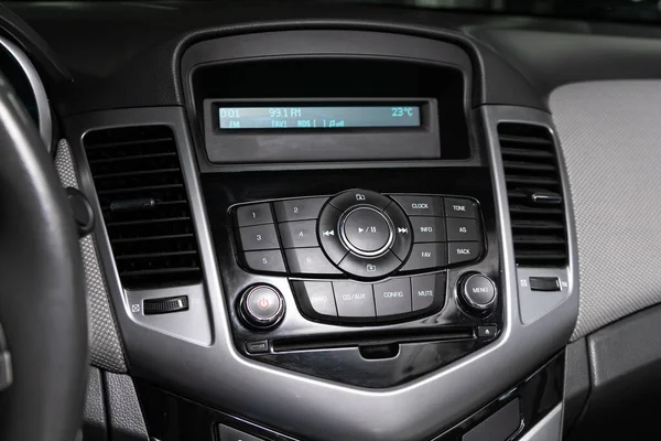 Novosibirsk Russia 2020 Chevrolet Cruze Modern Black Car Internal Radio — 스톡 사진