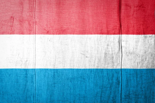 Bandeira Nacional Luxemburgo Retratando Cores Tinta Têxteis Antigos Bandeira Banner — Fotografia de Stock