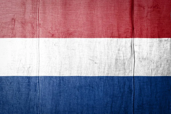 Nationale Vlag Van Nederland Afgebeeld Verfkleuren Oud Textiel Vlag Banner — Stockfoto