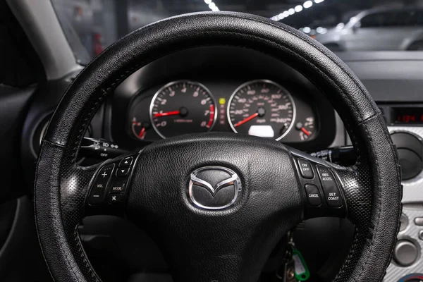 Novoszibirszk Oroszország Június 2020 Mazda Salon Egy Stílusos Autó Auto — Stock Fotó