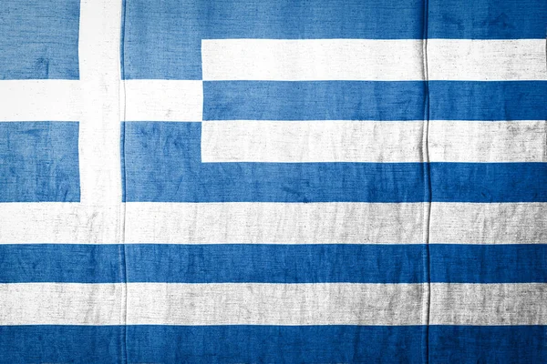 Nationell Flagga Grekland Som Föreställer Färg Färger Gammal Textil Flagga — Stockfoto