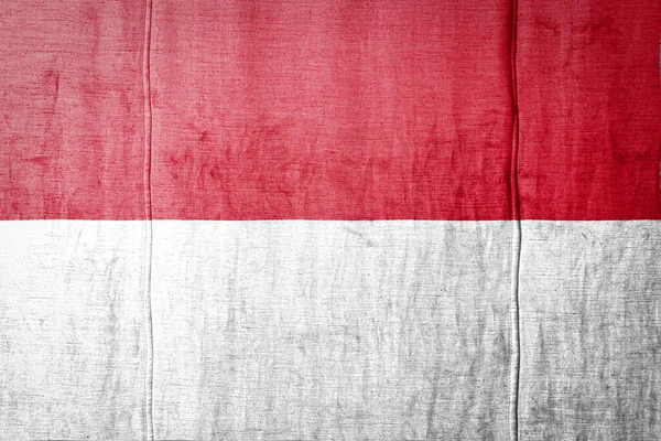 Indonéská Národní Vlajka Znázorňující Barvy Starém Textilu Příznak Banner Textuře — Stock fotografie