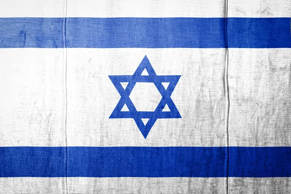 Nationalflagge Israels Die Lackfarben Auf Alten Textilien Abgebildet Ist Flagge — Stockfoto