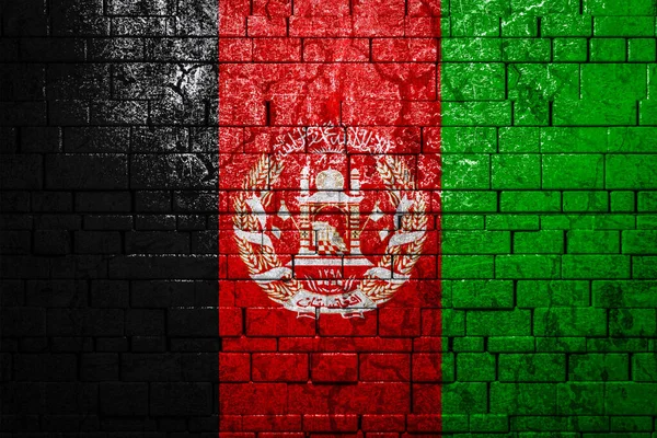 Bandera Nacional Afganistán Sobre Fondo Muro Ladrillo Concepto Orgullo Nacional —  Fotos de Stock