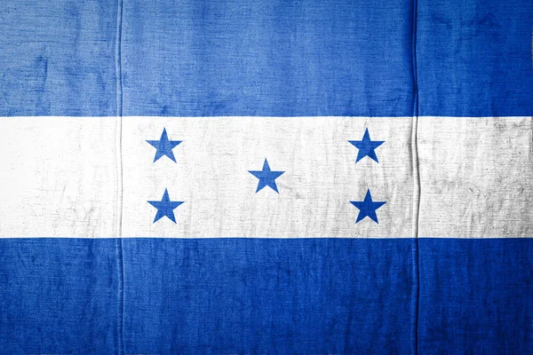 Nationell Flagga Honduras Skildrar Färg Färger Gammal Textil Flagga Banner — Stockfoto