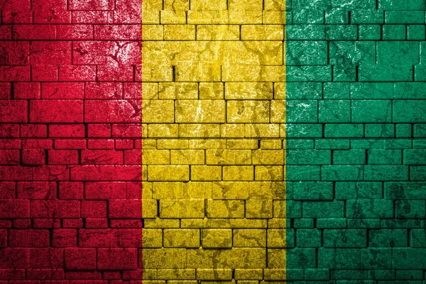 National Flagga Guinea Tegelvägg Bakgrund Begreppet Nationell Stolthet Och Symbol — Stockfoto