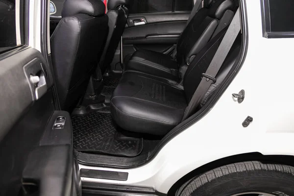 Novosibirsk Russia June 2020 Ssangyong Rexton Leather Interior Design Car — Stock Photo, Image