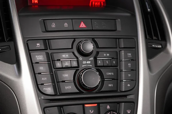 Novosibirsk Russia April 2020 Opel Astra Audio Stereo System Control — Stock Photo, Image