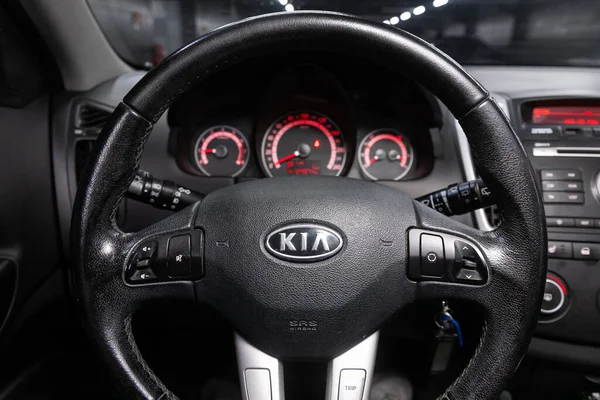 Novosibirsk Russia Červen 2020 Kia Ceed Black Luxury Car Interiér — Stock fotografie