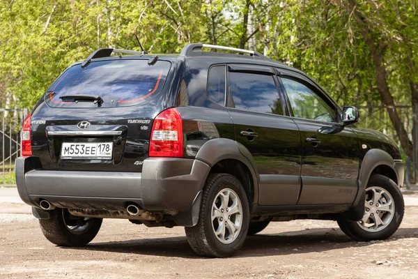 Novosibirsk Ryssland Maj 2020 Svart Hyundai Tucson Populär Jeep Bil — Stockfoto