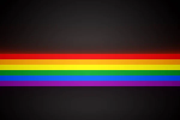 Siyah arka planda üç boyutlu çizgili LGBT topluluk bayrağı. LGBT topluluğu kavramı, gurur.. 