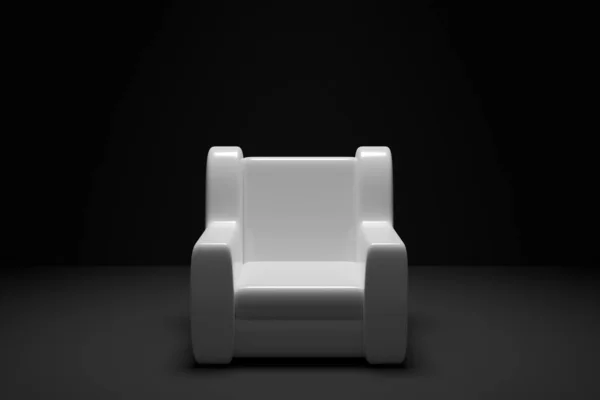 Иллюстрация Белого Кресла Кинотеатре Vip Черном Изолированном Фоне — стоковое фото