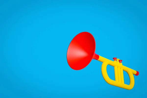 Illustration Instrument Musique Trompette Couleur Jaune Rouge Dessin Animé Sur — Photo