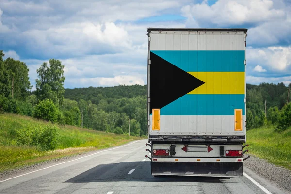 Caminhão Com Bandeira Nacional Bahama — Fotografia de Stock