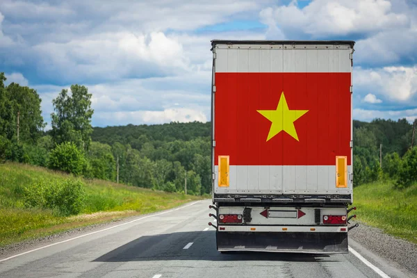 Camión Con Bandera Nacional Vietna — Foto de Stock