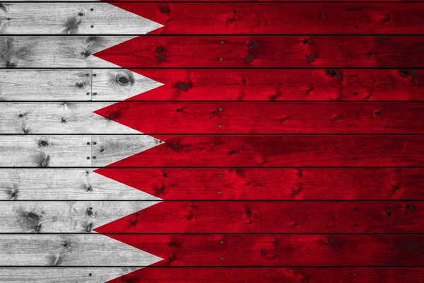 Bandiera Nazionale Del Bahrein Dipinta Campo Tavole Pari Inchiodate Con — Foto Stock