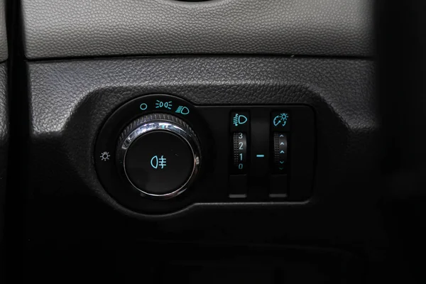 Novosibirsk Russia 2020 Chevrolet Cruze Black Headlight Button Car Panel — 스톡 사진