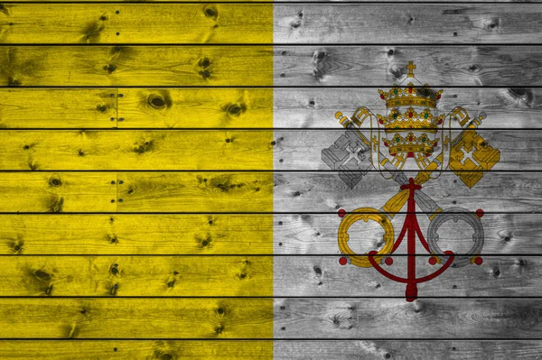 Bandiera Nazionale Del Vaticano Dipinta Campo Tavole Inchiodate Con Chiodo — Foto Stock