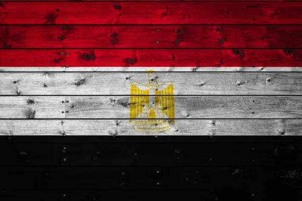 Nationale Vlag Van Egypte Geschilderd Een Kamp Van Zelfs Planken — Stockfoto