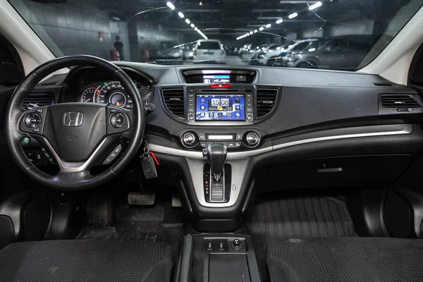 Novosibirsk Rusya Haziran 2020 Honda Gösterge Paneli Direksiyon Simidi Hız — Stok fotoğraf