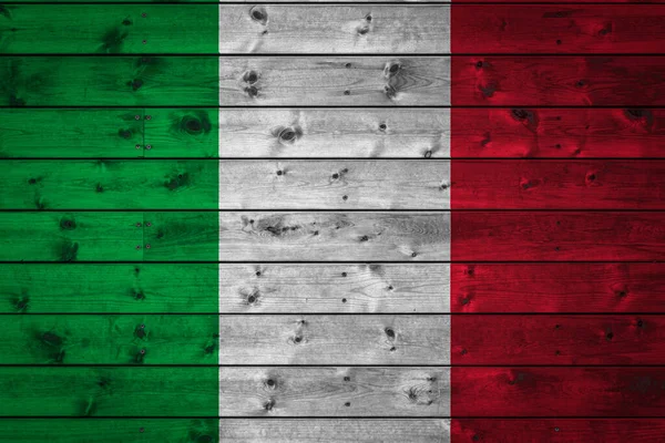 National Flag Italy Painted Camp Even Boards Nailed Nail Symbol — Stock Photo, Image