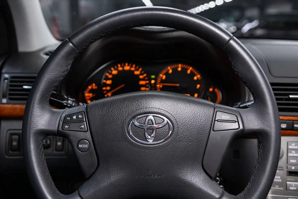 Novosibirsk Rusia Junio 2020 Toyota Avensis Volante Palanca Cambios Sistema — Foto de Stock