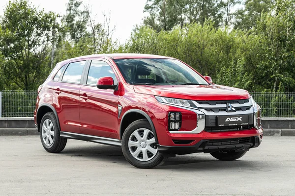 Novosibirsk Russia July 2020 Red Mitsubishi Asx Front View Photography — Stock Photo, Image