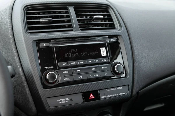 Novosibirsk Russia July 2020 Mitsubishi Asx Audio Stereo System Control — Stock Photo, Image