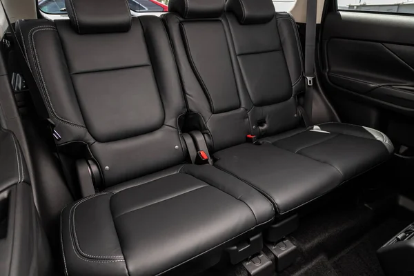 Novosibirsk Russia July 2020 Mitsubishi Outlander Rear Seat Passengers Black — Stock Photo, Image